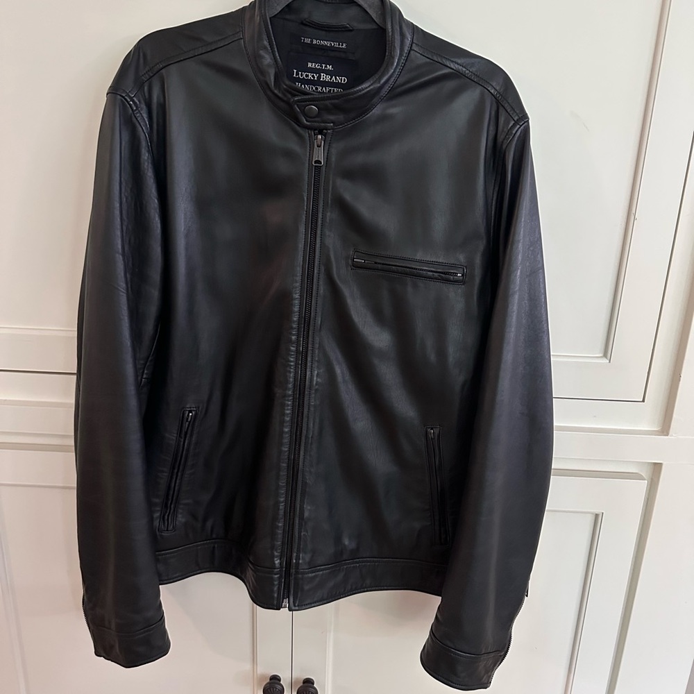 Lucky Brand Black Lightweight Shirt Jacket with Stand-Up Collar